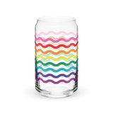 Original Rainbow Flag Squiggles Can-Shaped Glass