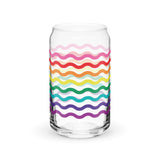 Original Rainbow Flag Squiggles Can-Shaped Glass