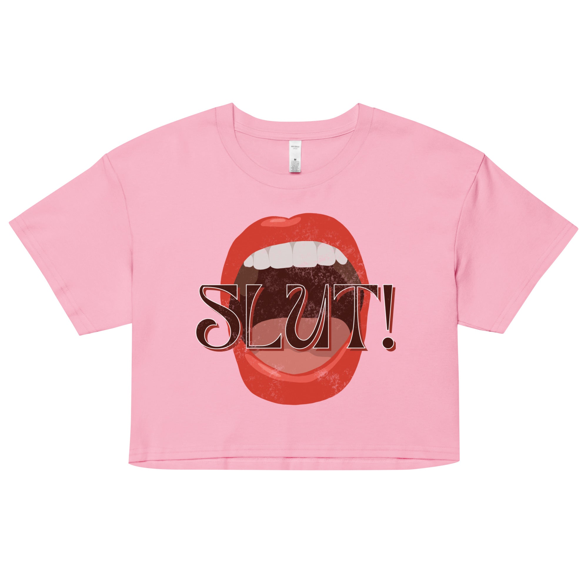 SLUT! Faded Mouth Crop Top