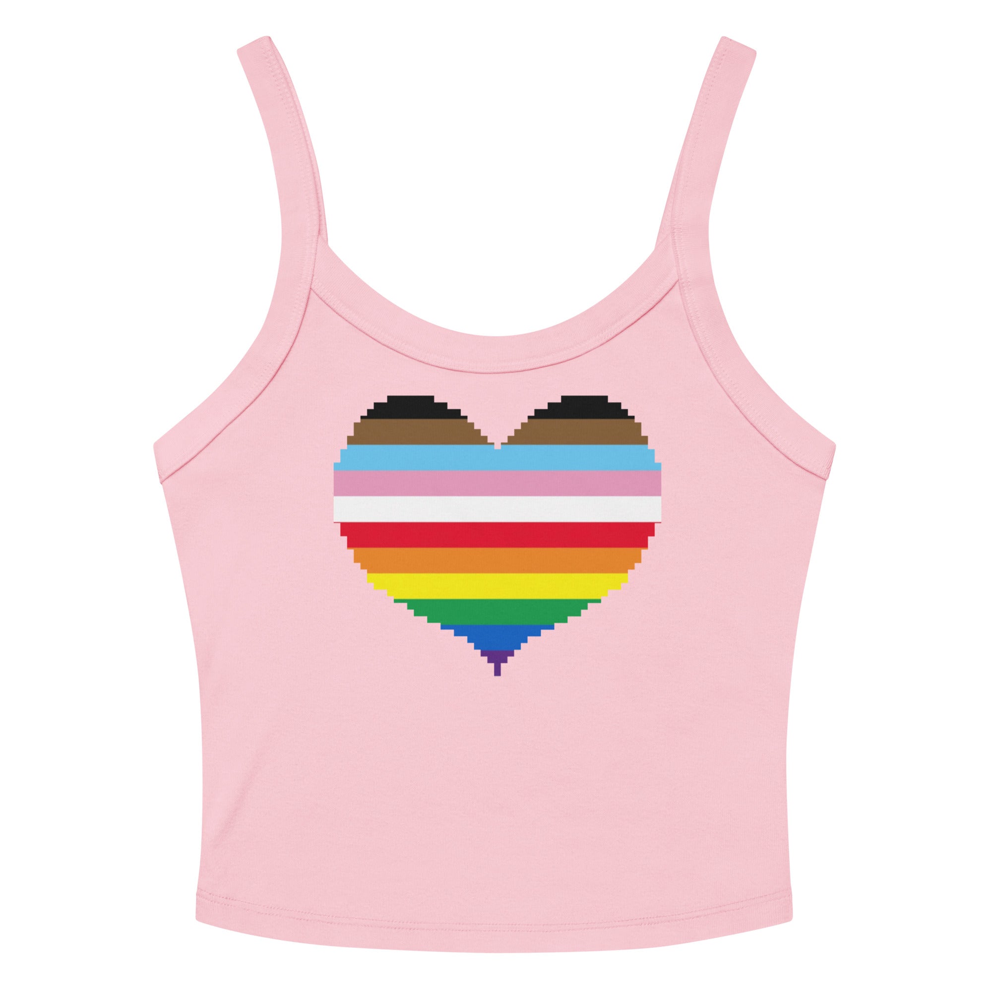 Rainbow Heart Scoop Neck Tank Top
