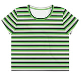 Aromantic / Demiromantic Flag Crop Tee