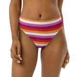 Lesbian Flag High-Waisted Bikini Bottom