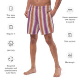 Retro Lesbian Flag Swim Trunks