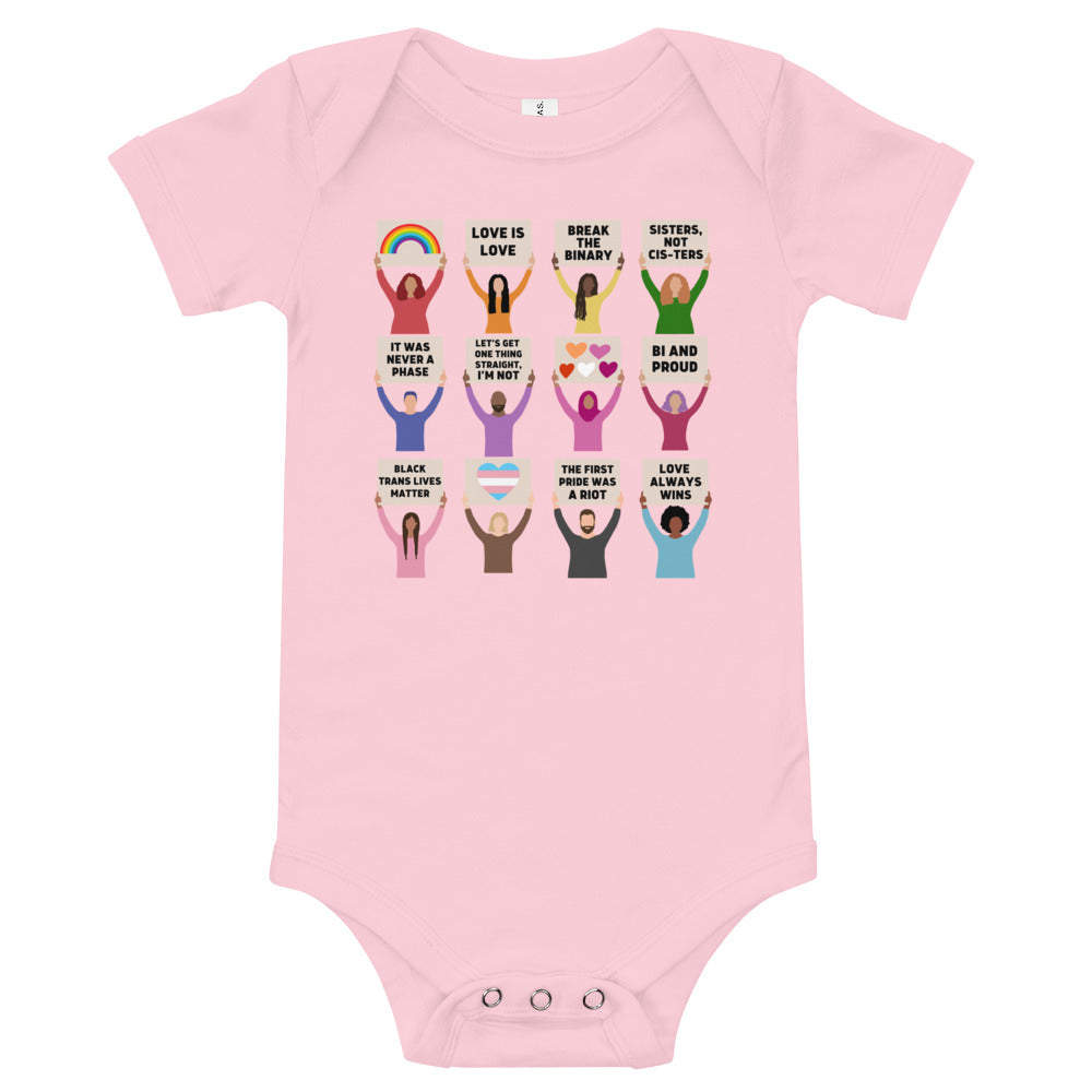 LGBTQIA+ Pride Protest Baby Onesie