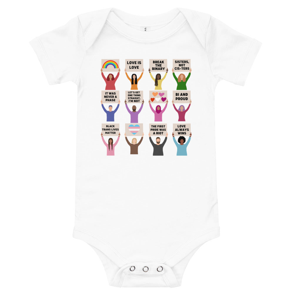 LGBTQIA+ Pride Protest Baby Onesie