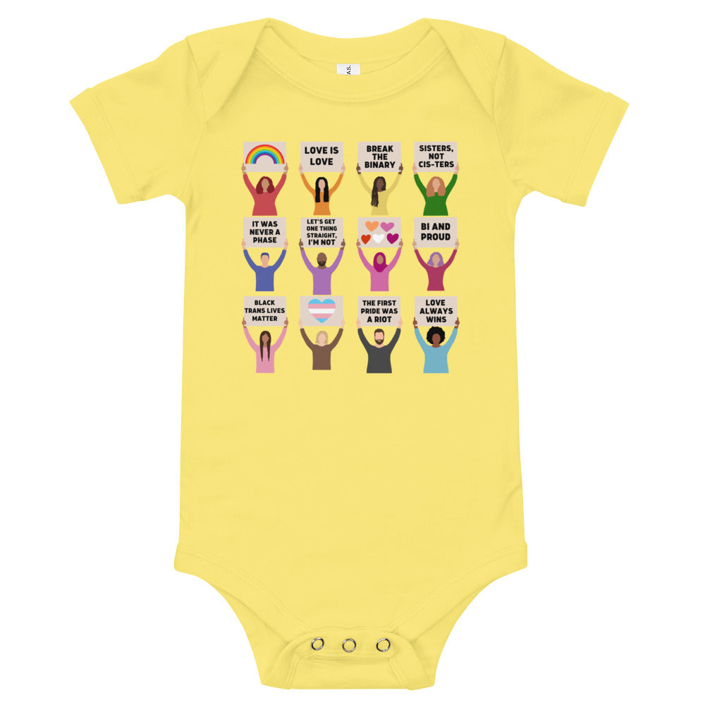 LGBTQIA+ Pride Protest Baby Onesie