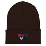 Genderfluid Pride Hearts Beanie