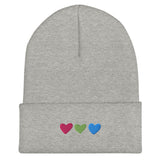 Polysexual Pride Hearts Beanie