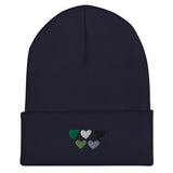 Aromantic / Demiromantic Pride Hearts Beanie