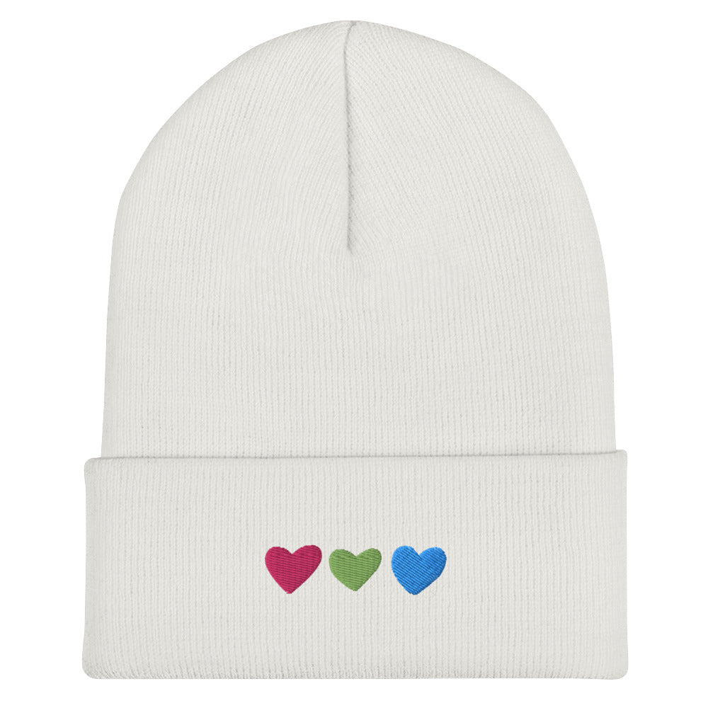 Polysexual Pride Hearts Beanie