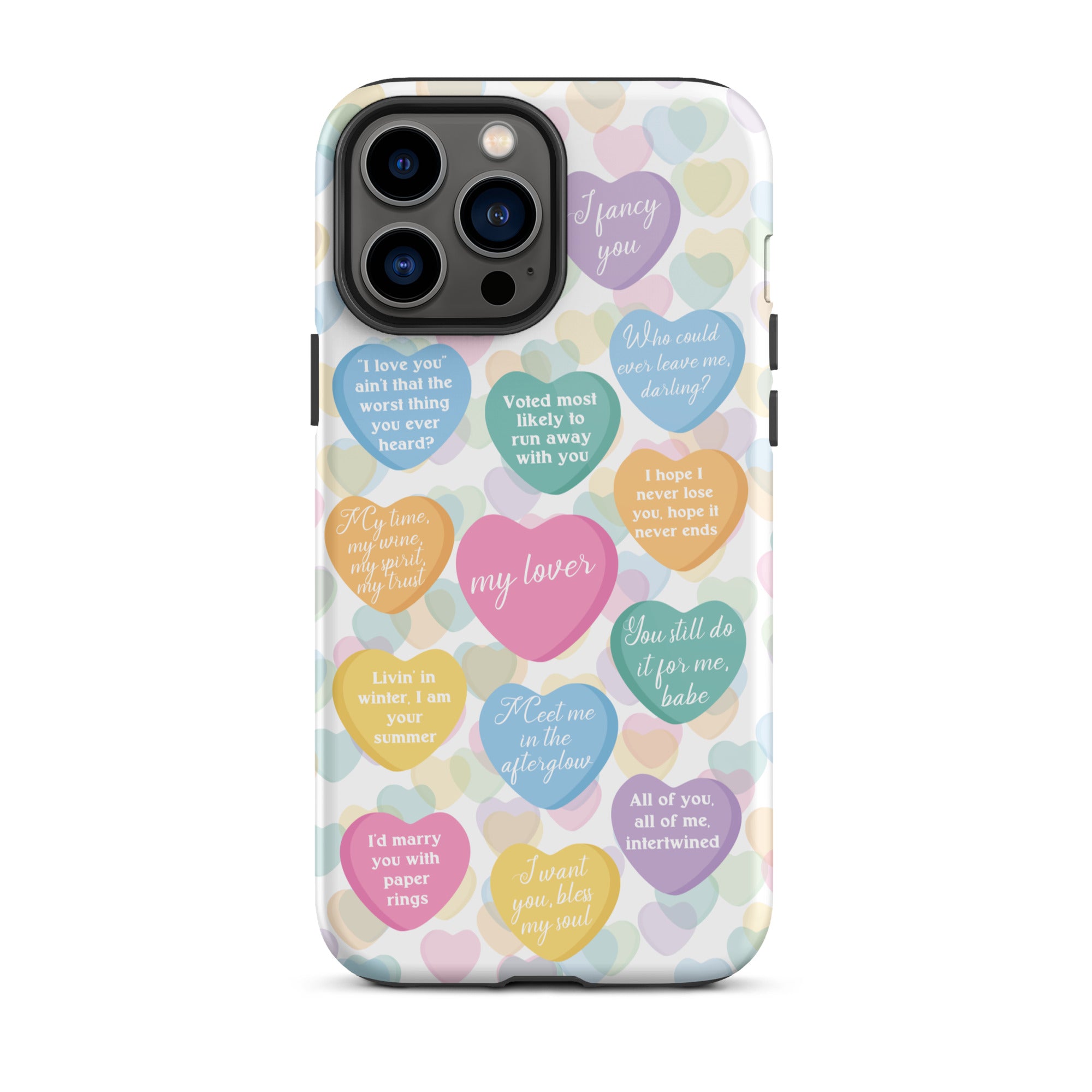 Lover Candy Heart Lyrics Tough iPhone Case