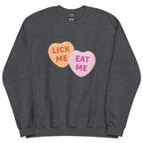 Lick Me Eat Me Candy Hearts Sweatshirt