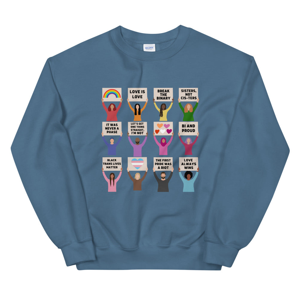 LGBTQIA+ Pride Protest Crewneck Sweatshirt
