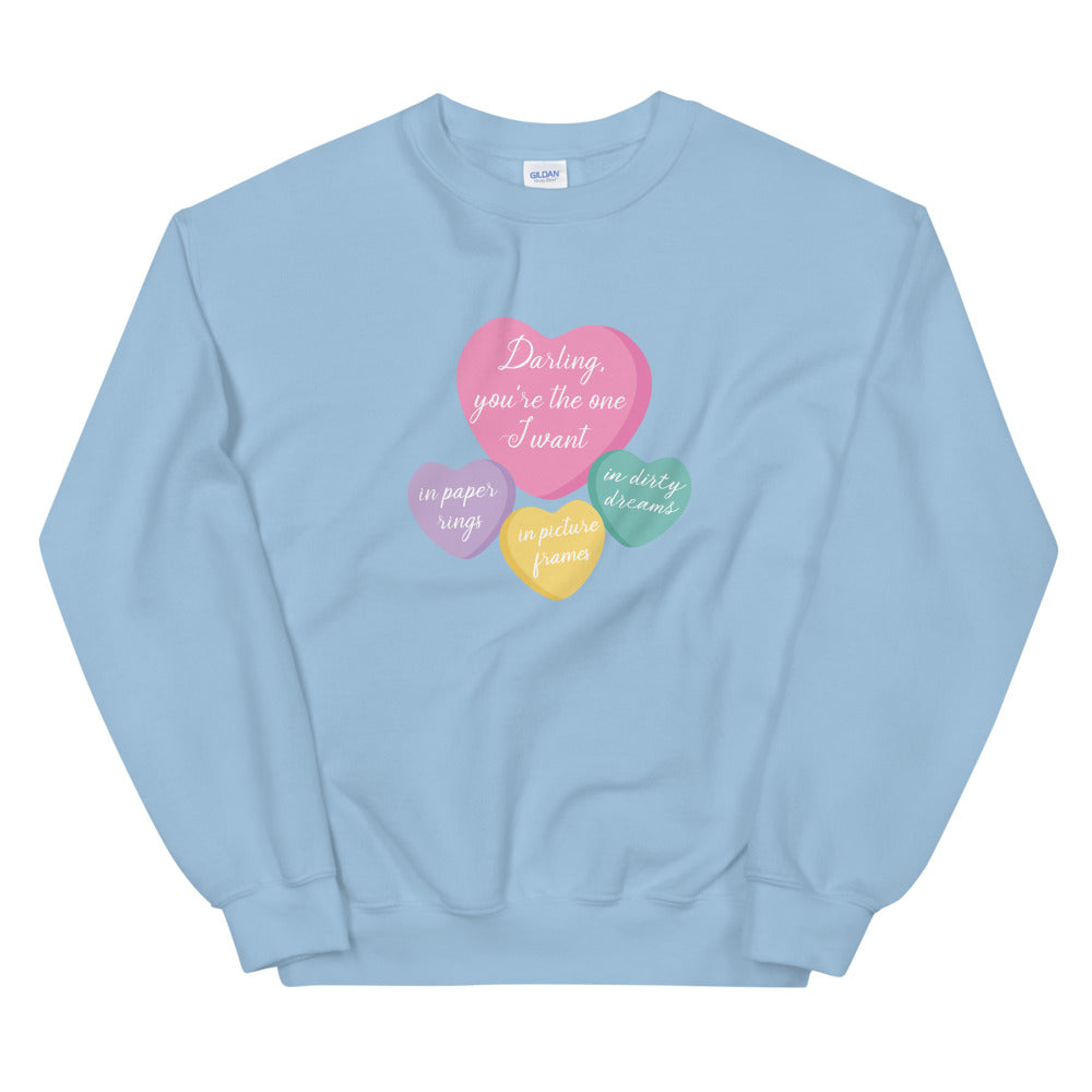 Paper Rings Candy Heart Sweatshirt