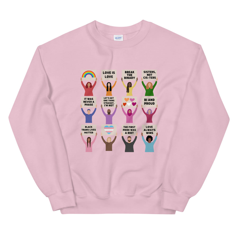 LGBTQIA+ Pride Protest Crewneck Sweatshirt