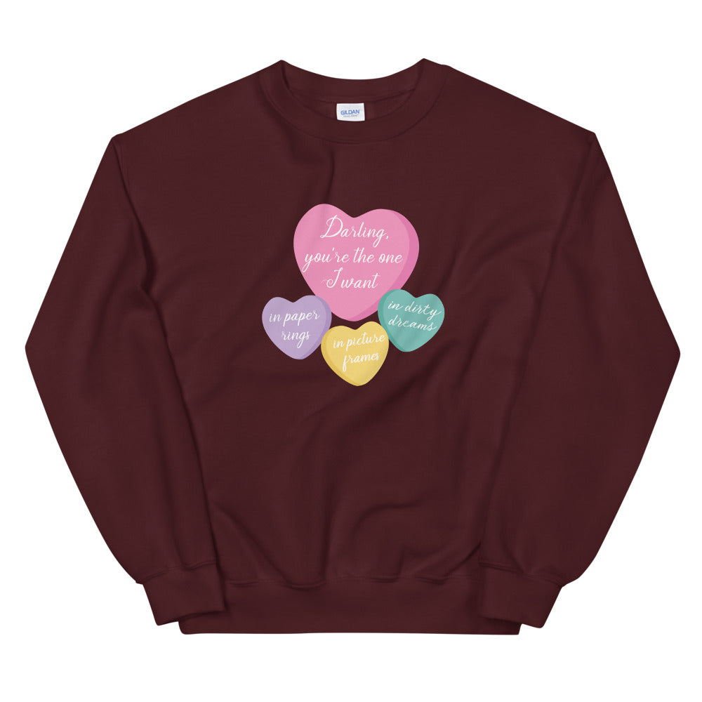Paper Rings Candy Heart Sweatshirt