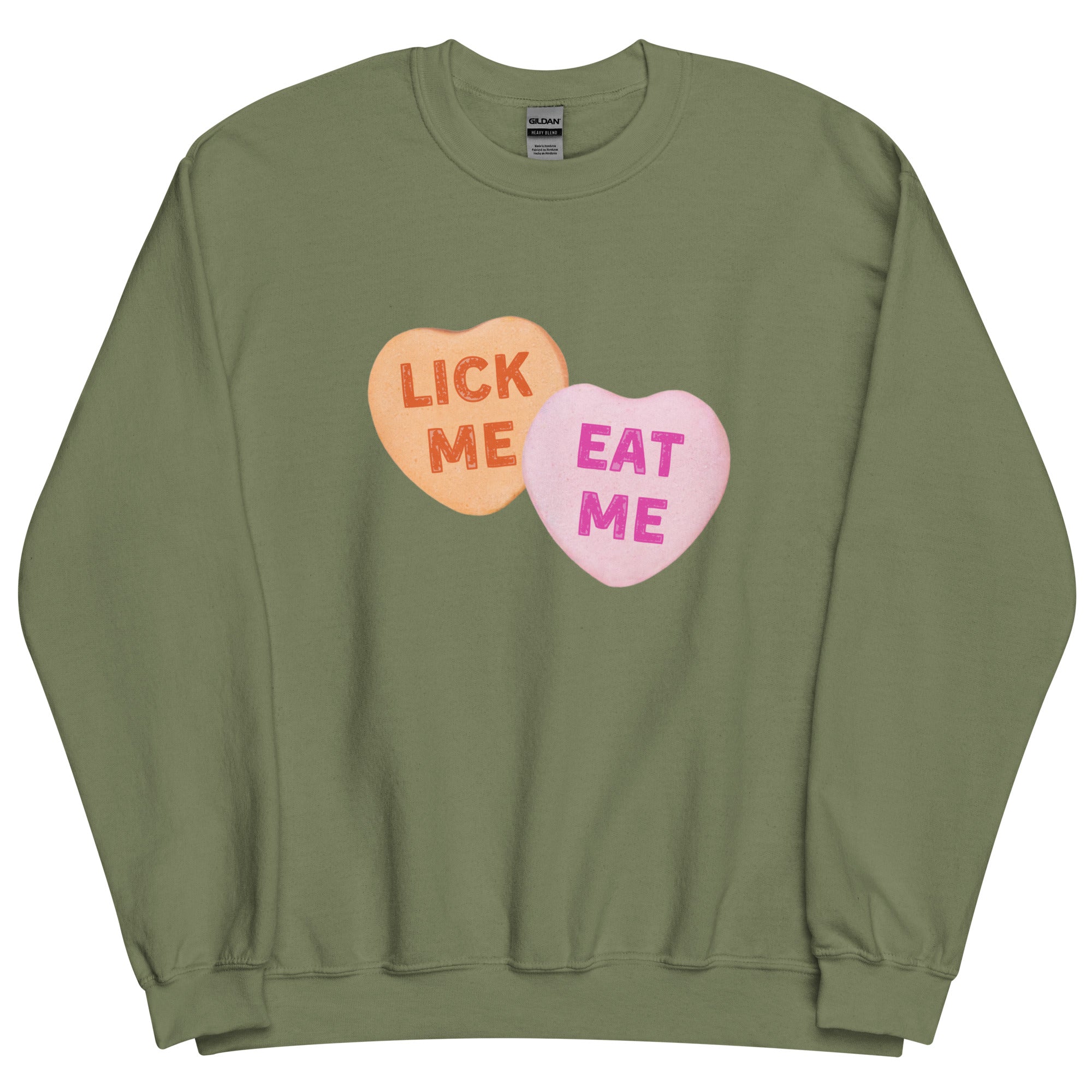 Lick Me Eat Me Candy Hearts Sweatshirt