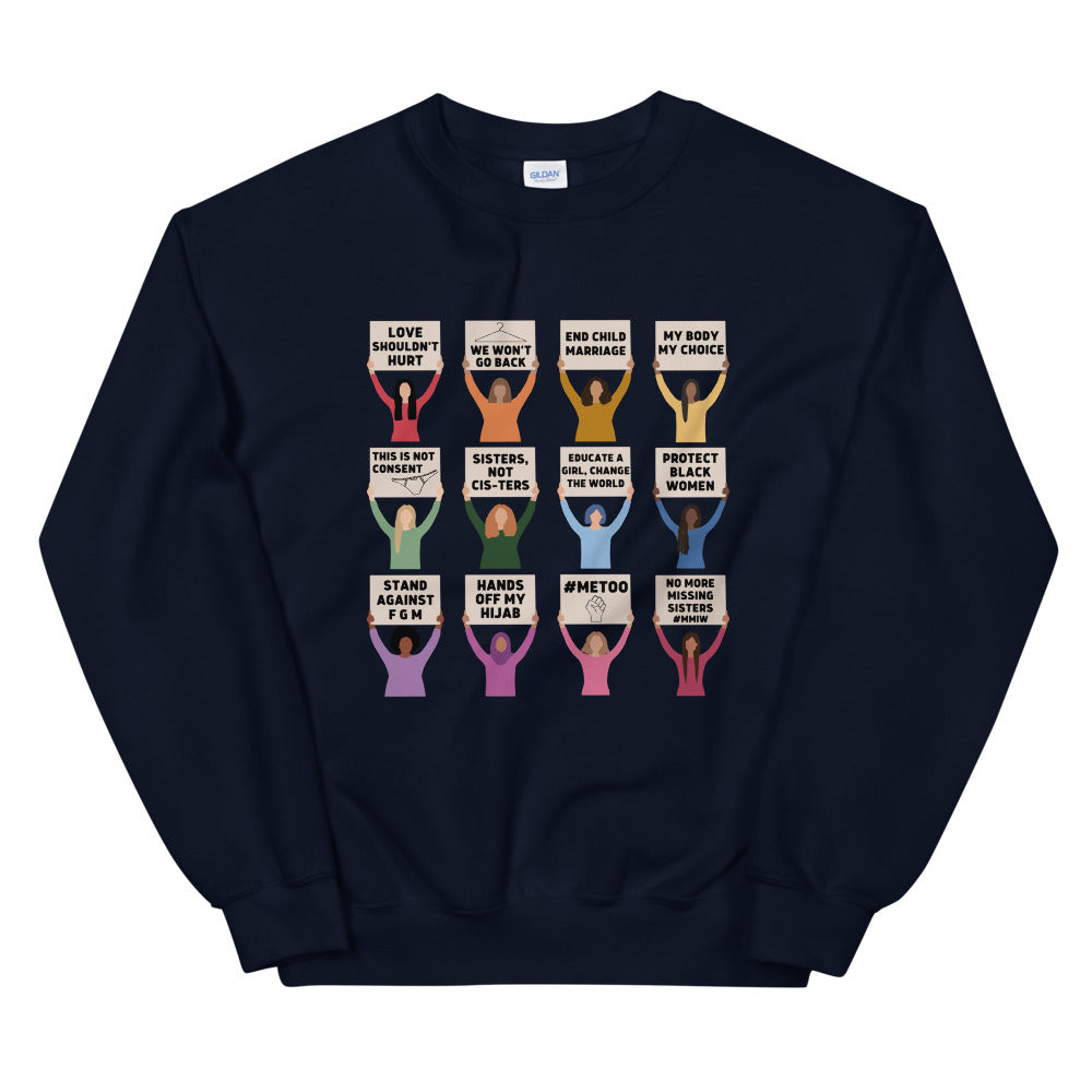 Women's Rights Protesting Women Crewneck Sweatshirt