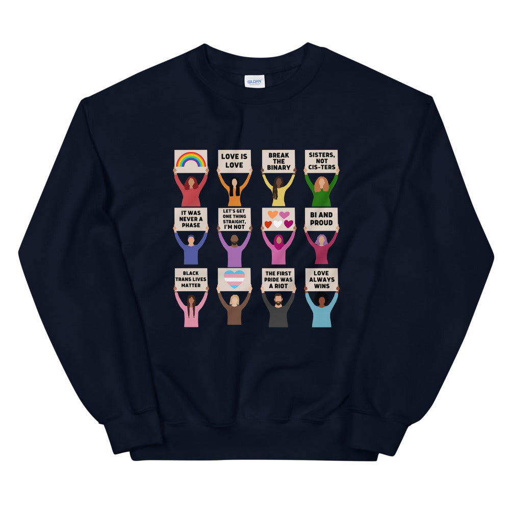 LGBTQIA+ Pride Protest Crewneck Sweatshirt