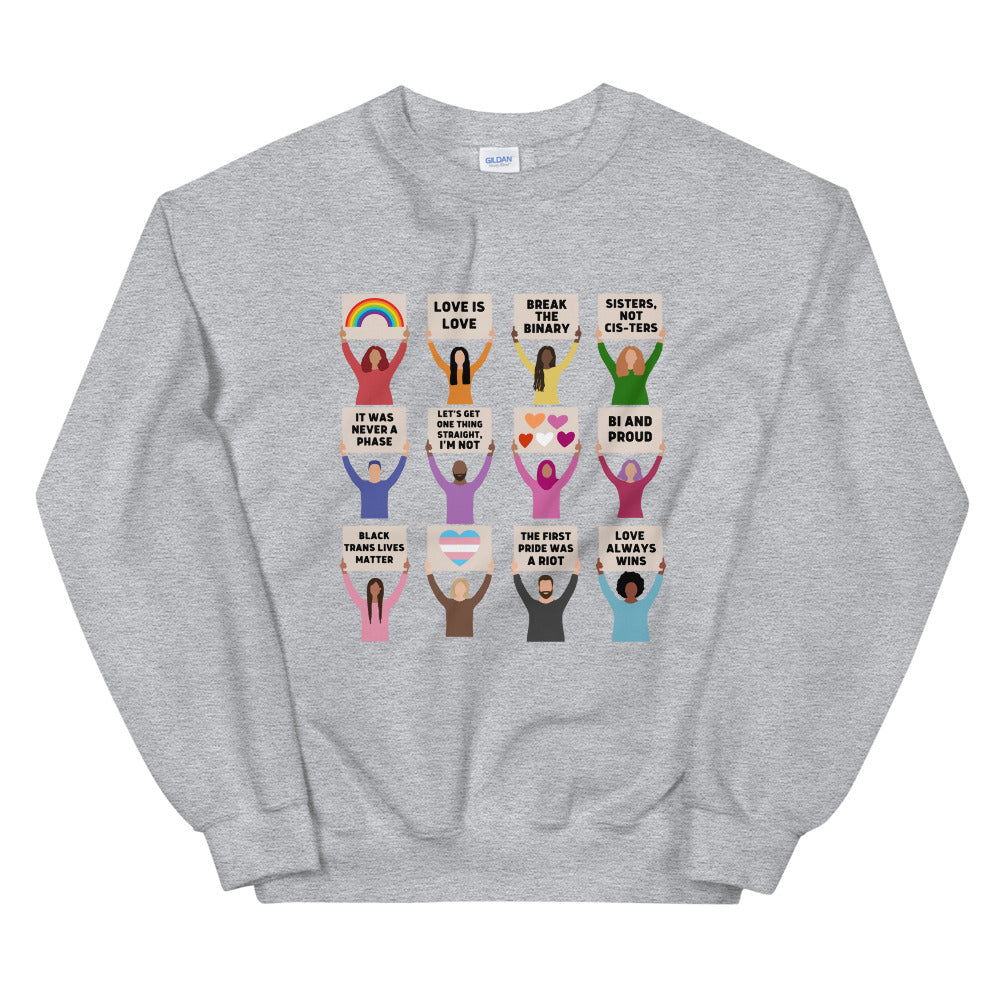 LGBTQIA+ Pride Protest Crewneck Sweatshirt