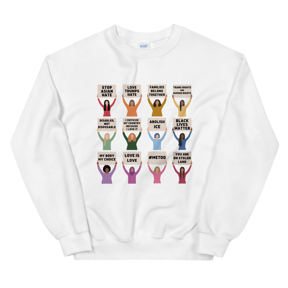 USA Protesting Women Crewneck Sweatshirt