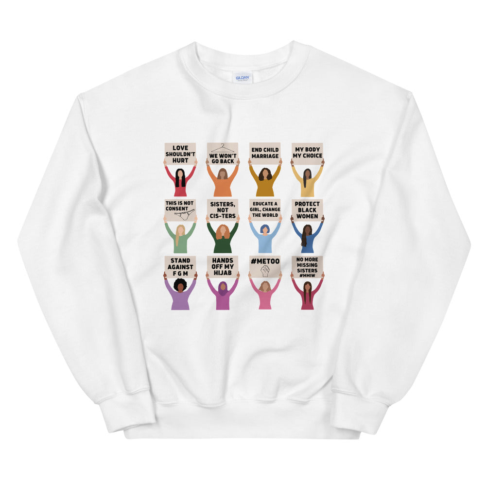 Women's Rights Protesting Women Crewneck Sweatshirt