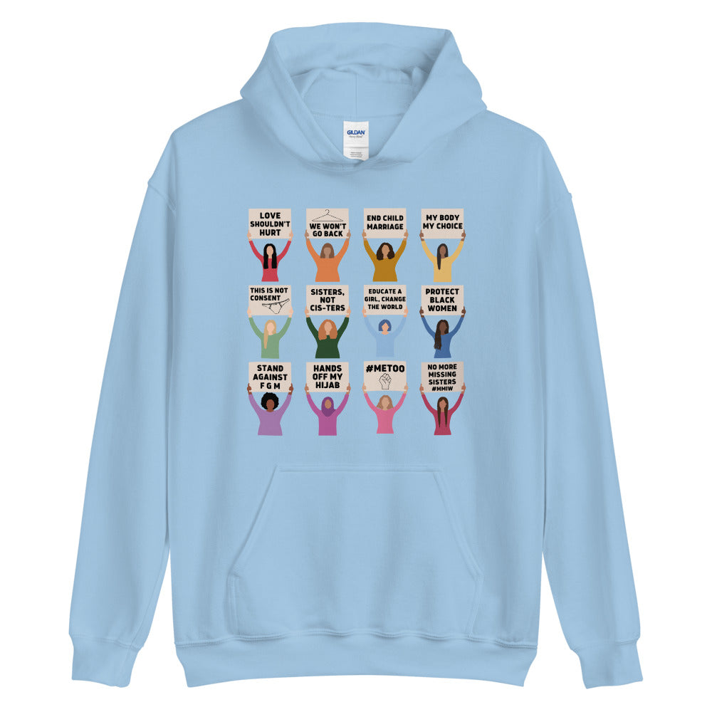 Women's Rights Protesting Women Hoodie