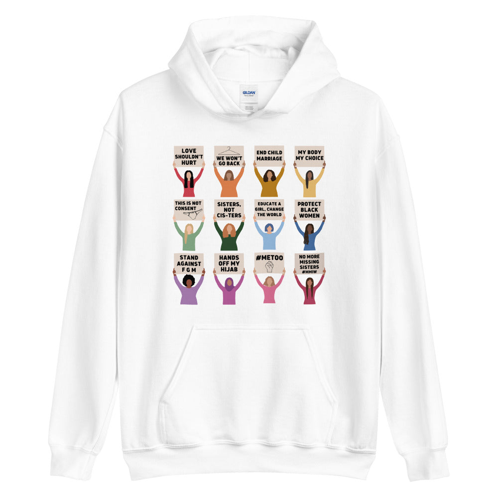 Women's Rights Protesting Women Hoodie