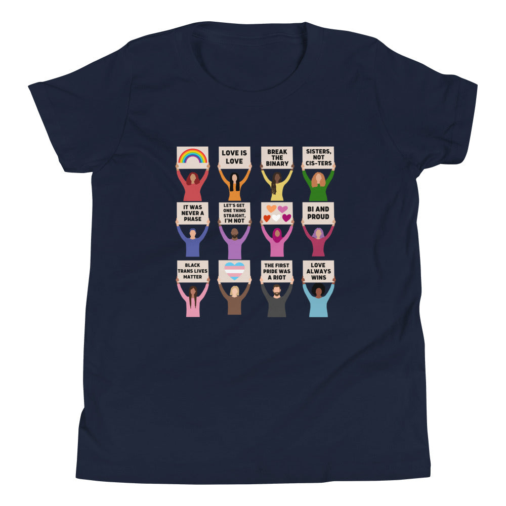 LGBTQIA+ Pride Protest Youth T-Shirt